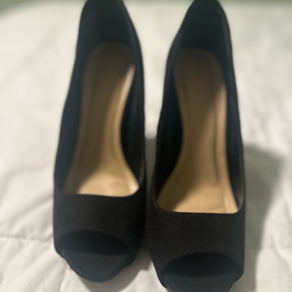 Elegant Black Peep-Toe Heels